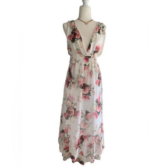 Elena Baldi Dresses & Skirts - Silk and cotton Floral Sleeveless Maxi Dress